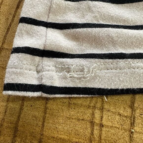 MAX MARA WEEKEND Women's V-Neck Striped 3/4 Sleeve Top Cream Size Small - Picture 7 of 7